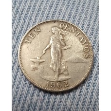 10 сентаво 1962 год. Филиппины