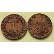 1 франк 1927  год. Франция