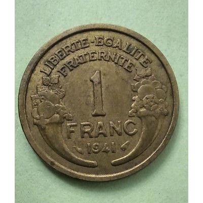 1 франк 1941 год. Франция