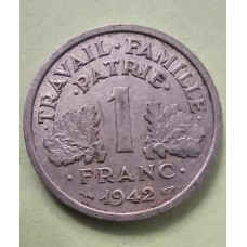 1 франк 1942 год. Франция