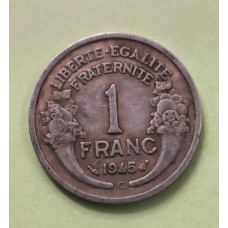 1 франк 1945 год. Франция 