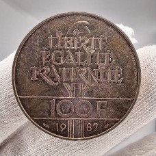  100 франков 1987 год. Франция. 230 лет со дня рождения Жильбера Ла Файета
