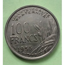  100 франков 1955 год. Франция "В"