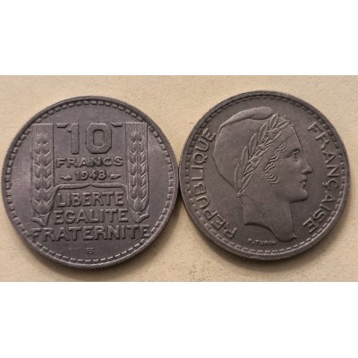 10 франков 1948 год. Франция "В"