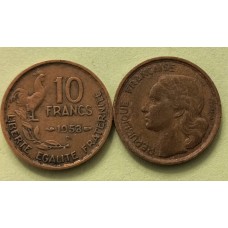 10 франков 1953 год. Франция "В"