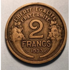  2 франка 1933 год. Франция. 