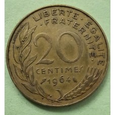 20 сантимов 1964 год. Франция.