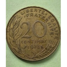 20 сантимов 1973 год. Франция.