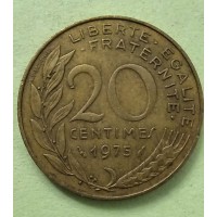 20 сантимов 1975 год. Франция.