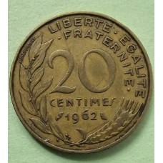 20 сантимов 1962 год. Франция.