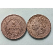 5 франков 1945 год. Франция