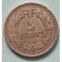 5 франков 1949 год. Франция "В"