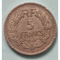 5 франков 1949 год. Франция "В"