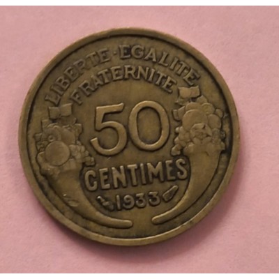 50 сентим  1933 год. Франция.