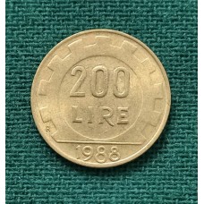 200 лир 1988 год. Италия.