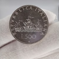 500 лир 1987 год. Италия. Корабли 