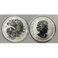 2 доллара 2017 год. Канада. Год Петуха (Серебряная монета)