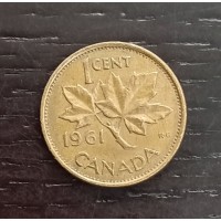 1 цент 1961 год. Канада. Кленовый лист