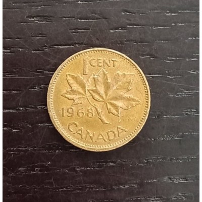 1 цент 1968 год. Канада. Кленовый лист