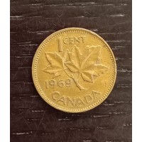 1 цент 1969 год. Канада. Кленовый лист