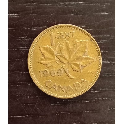 1 цент 1969 год. Канада. Кленовый лист