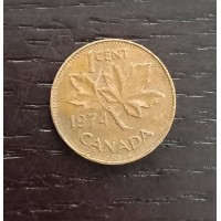1 цент 1974 год. Канада. Кленовый лист