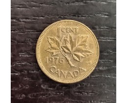 1 цент 1976 год. Канада. Кленовый лист