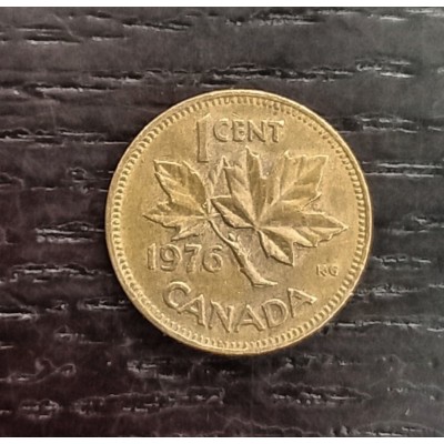 1 цент 1976 год. Канада. Кленовый лист