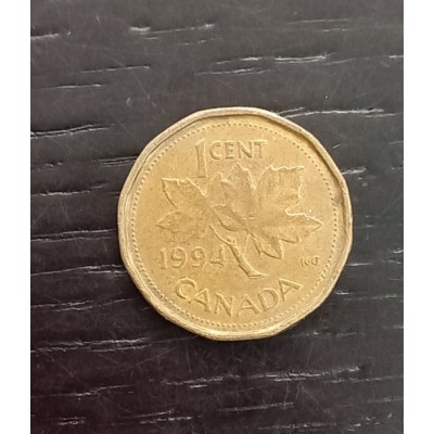 1 цент 1994 год. Канада. Кленовый лист