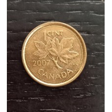 1 цент 2007 год. Канада. Кленовый лист