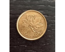 1 цент 2007 год. Канада. Кленовый лист
