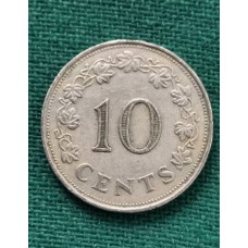 10 центов 1972 год. Мальта. Корабль
