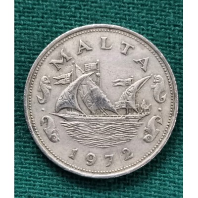 10 центов 1972 год. Мальта. Корабль