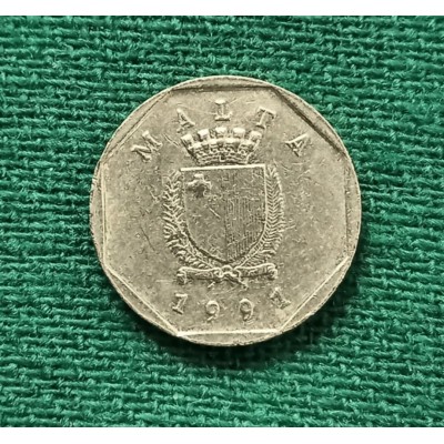5 центов 1991 год. Мальта. Краб