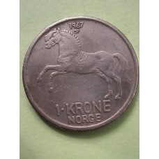 1 крона 1967 год. Норвегия