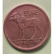 5 эре 1965 год. Норвегия. Лось