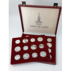 Набор из 28 серебряных монет СССР Олимпиада-80 (Proof)
