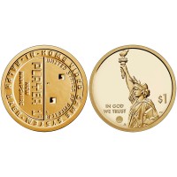 1 доллар 2021 год. США. Американские инновации, штат Нью-Гэмпшир. Ральф Баер - отец видеоигр (Р)
