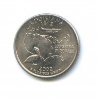 25 центов 2002 год. США. Луизиана. (P)