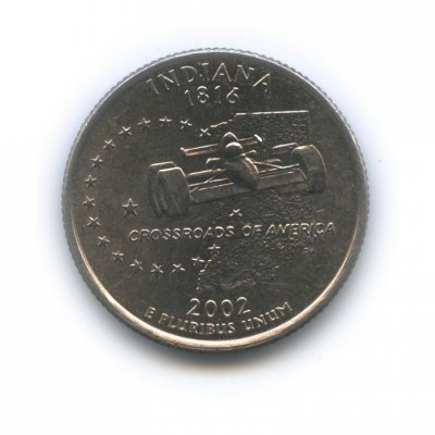  25 центов 2002 год. США. Индиана. (D)