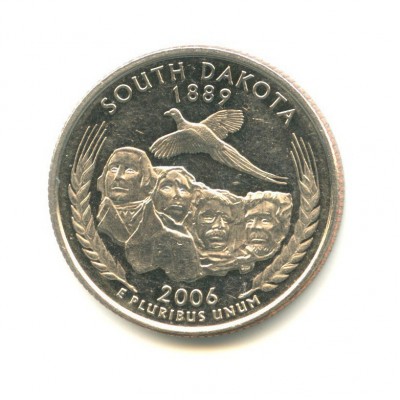  25 центов 2006 год. США. Южная Дакота. (D)