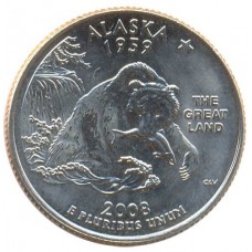 25 центов 2008 год. США. Аляска (P)