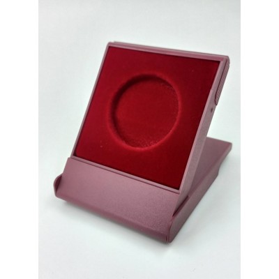 Футляр пластиковый для одной монеты в капсуле (диаметр 44 мм) бордо