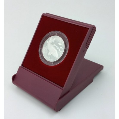 Футляр пластиковый для одной монеты в капсуле (диаметр 44 мм) бордо