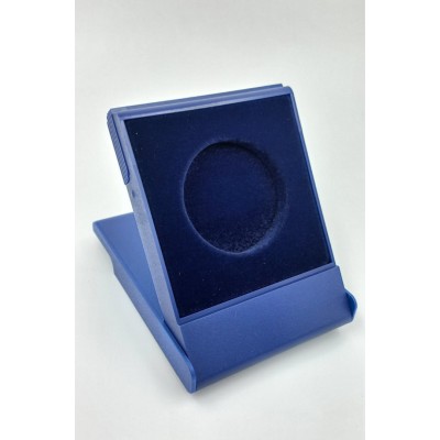 Футляр пластиковый для одной монеты в капсуле (диаметр 44 мм) синий