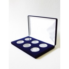 Футляр  для 6 монет в капсулах (диаметр 44 мм), синий