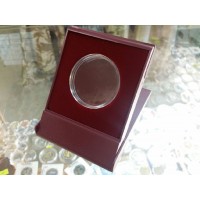Футляр пластиковый для одной монеты в капсуле (диаметр 46 мм), размер 79х106х16 мм, бордо