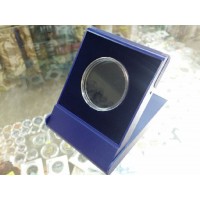 Футляр пластиковый для одной монеты в капсуле (диаметр 46 мм), размер 79х106х16 мм, синий