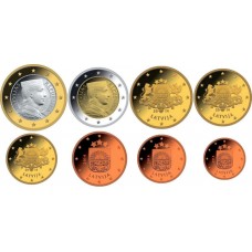 Латвия. Набор евро монет 2014 год