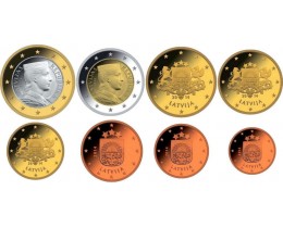 Латвия. Набор евро монет 2014 год